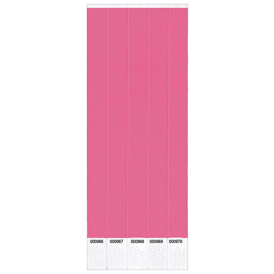 Wristbands Pink Value Pack 100 Numbered Bands