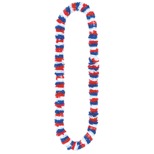 Patriotic Leis Red, White & Blue Poly Plastic
