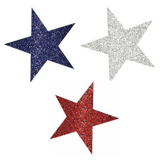 Patriotic Mini Glittered Star Cutouts