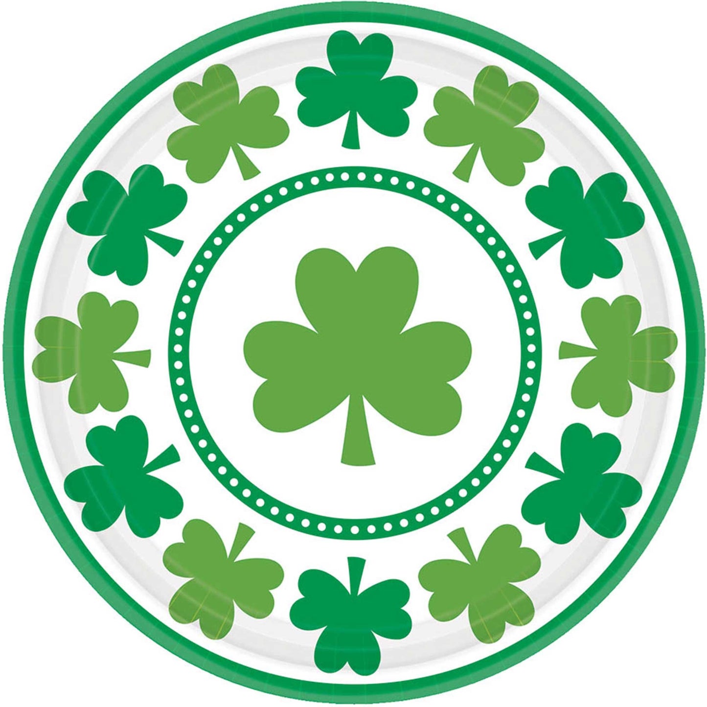 Lucky Shamrocks 17cm Round Paper Plates