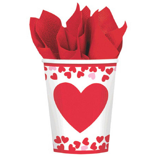 Confetti Hearts Paper Cups 9oz/266ml