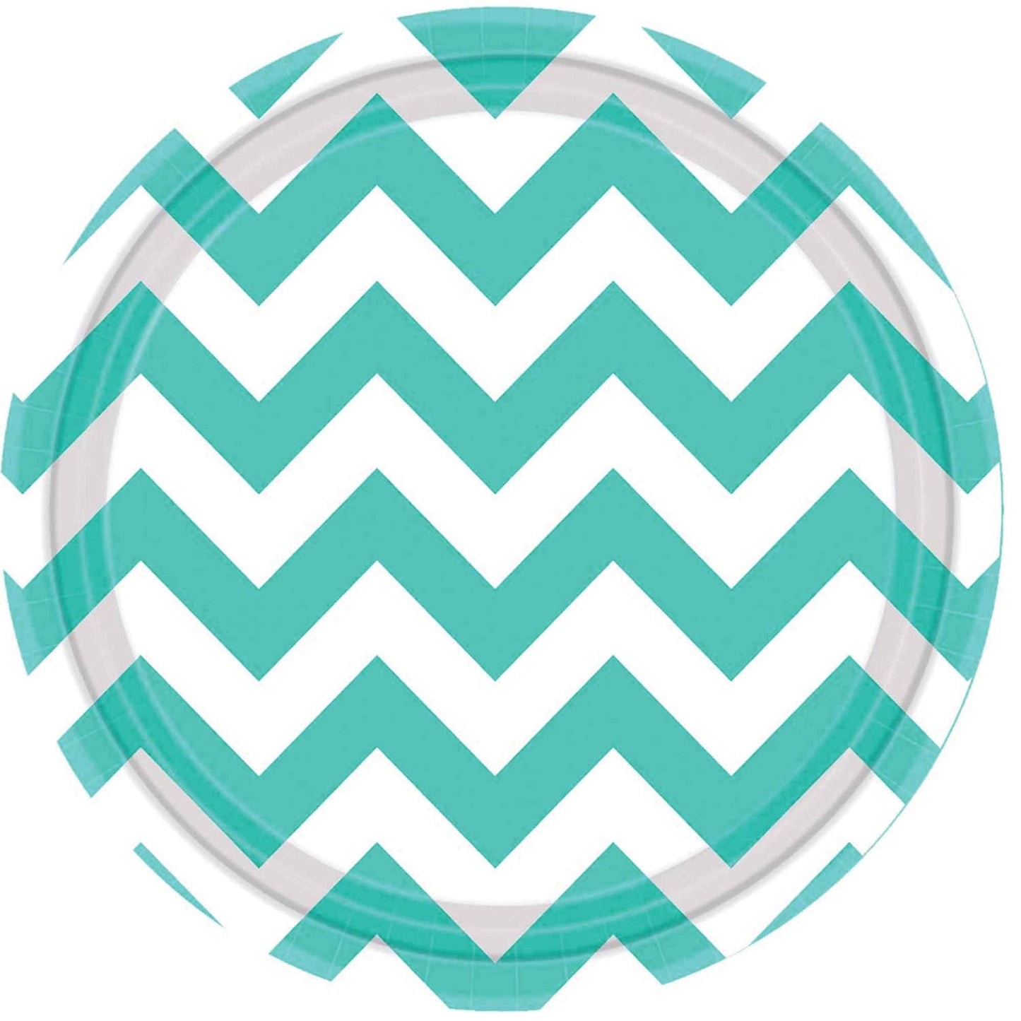 Chevron 23cm Round Plates Robin's-egg Blue