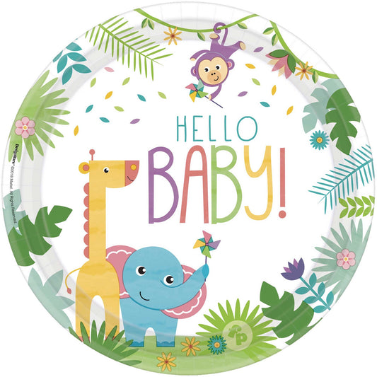 Fisher Price Hello Baby 26cm Round Paper Plates