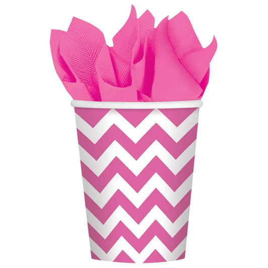 Chevron 266ml Cups New Pink