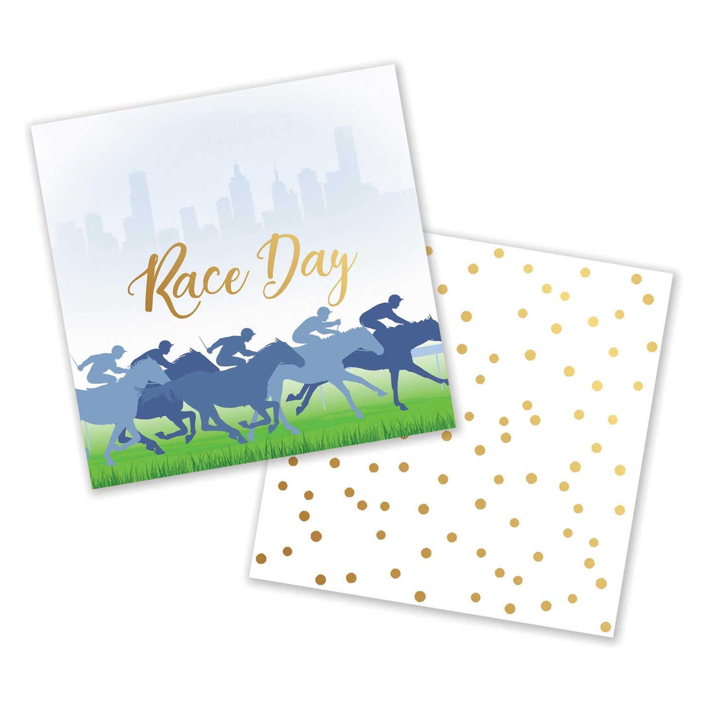 Race Day Hot Stamped Beverage Napkins - Bulk Pack 50