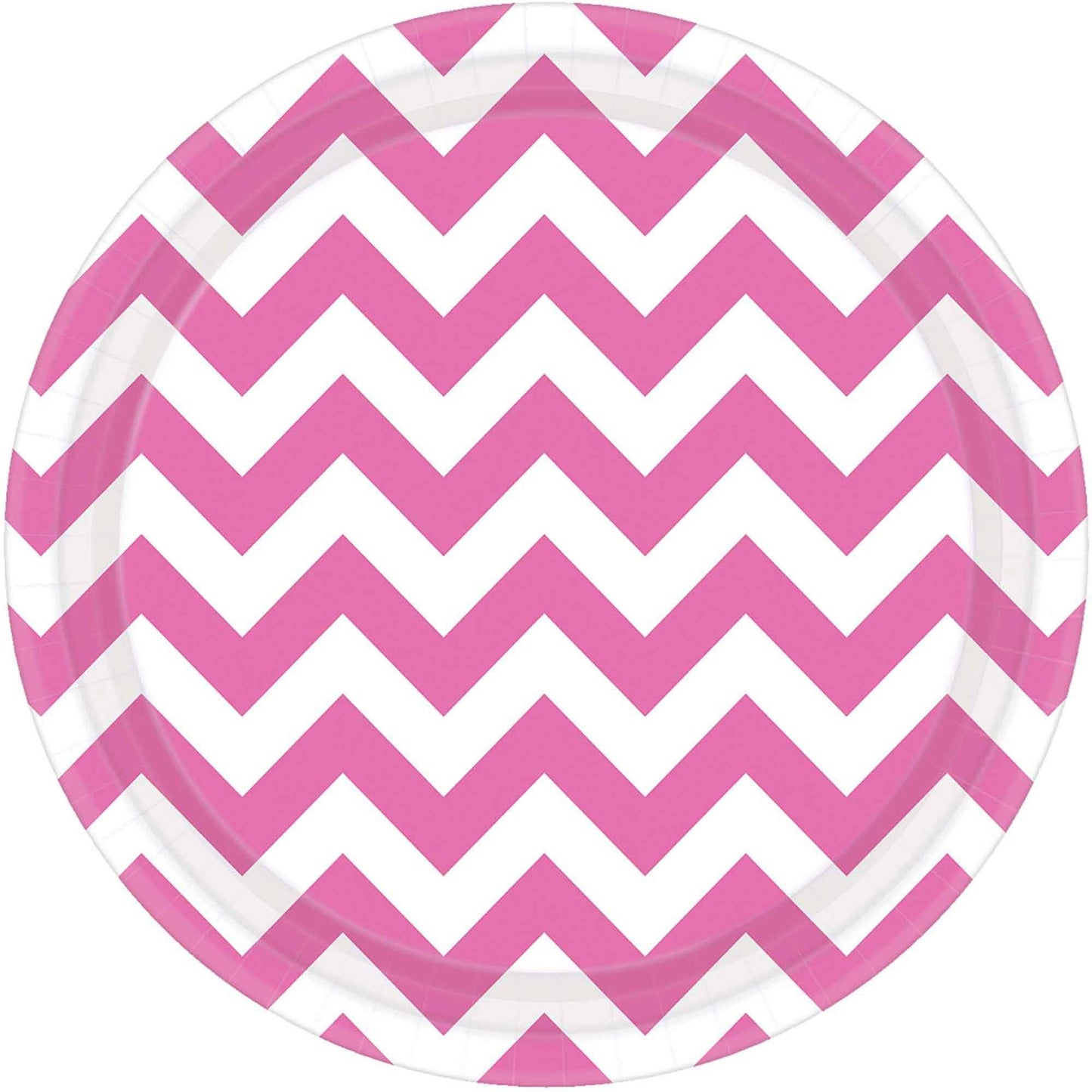 Chevron 23cm Round Plates New Pink