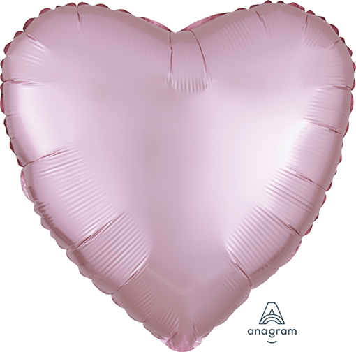45cm Standard HX Satin Luxe Pastel Pink Heart