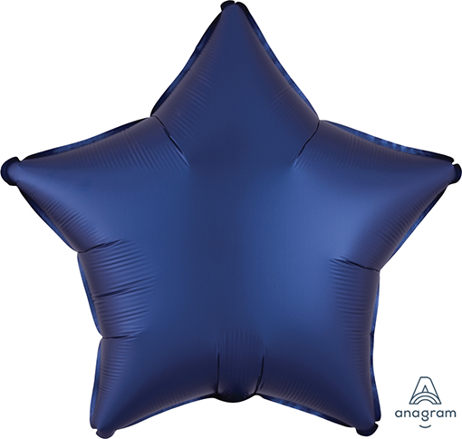 45cm Standard XL Satin Luxe Navy Star