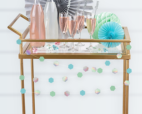 Shimmering Party Iridescent Mini Hanging String Garlands