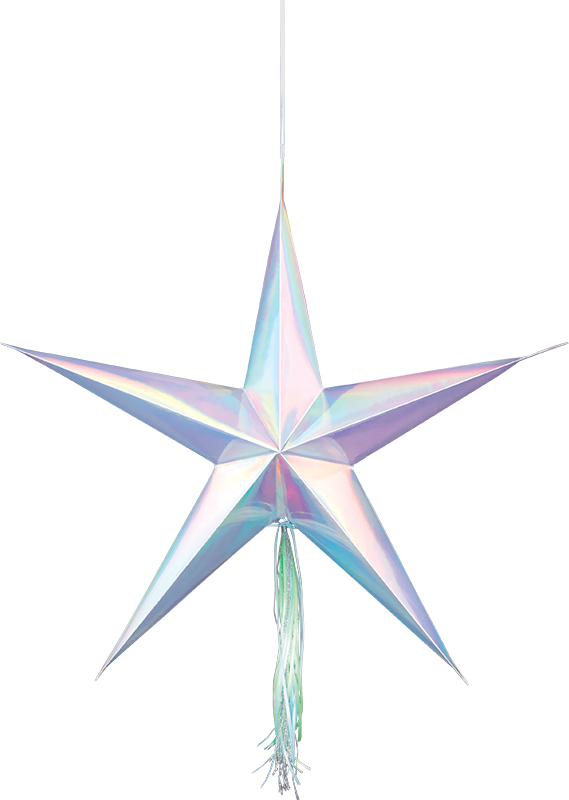 Shimmering Party Iridescent Hanging 3D Star Decorations