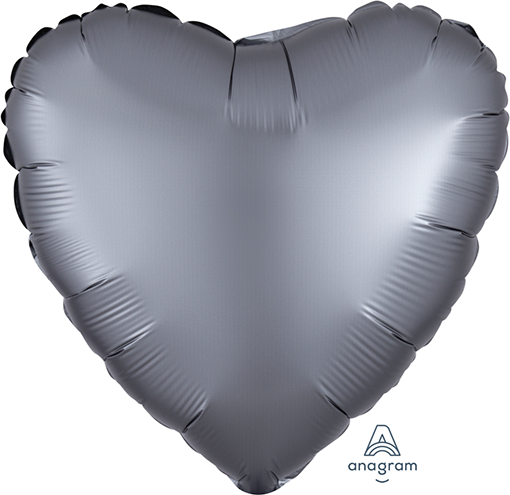 45cm Standard HX Satin Luxe Graphite Heart