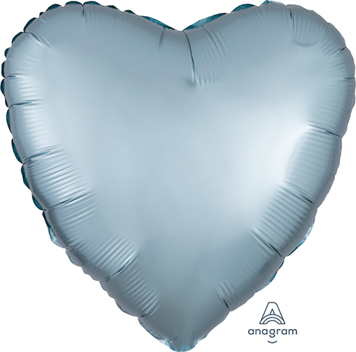 45cm Standard HX Satin Luxe Pastel Blue Heart