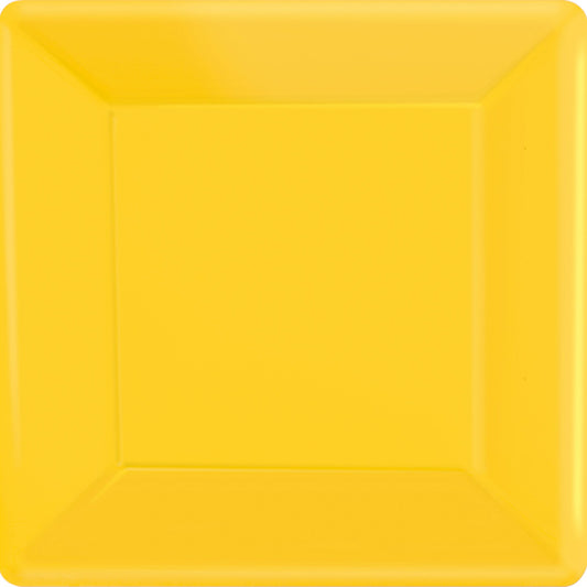 Paper Plates 17cm Square 20CT-Yellow Sunshine