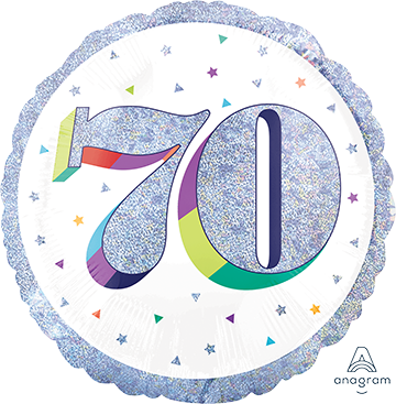 45cm Standard Holographic Here's to Your Birthday 70