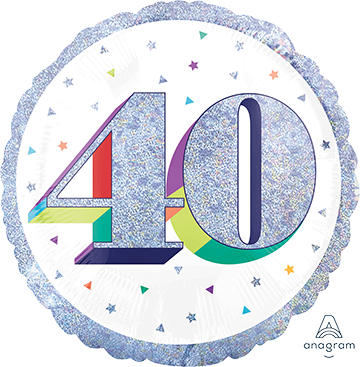 45cm Standard Holographic Here's to Your Birthday 40