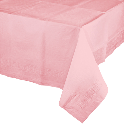 Classic Pink Tablecover Tissue & Plastic Back 137cm x 274cm