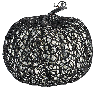Web Covered Glittered Pumpkin
