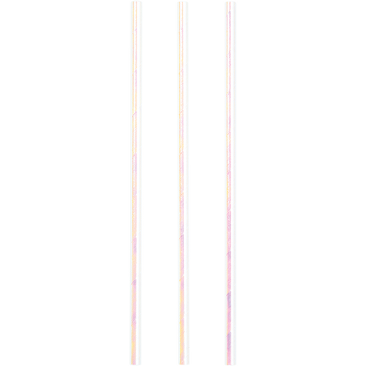 Iridescent Foil Paper Straws 19cm