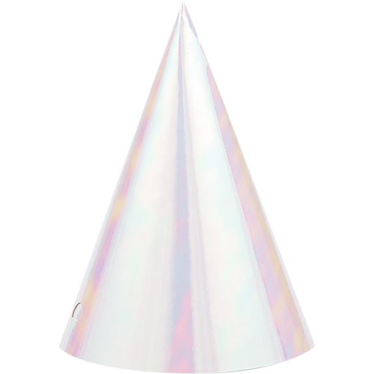 Iridescent Foil Cone Shaped Party Hats