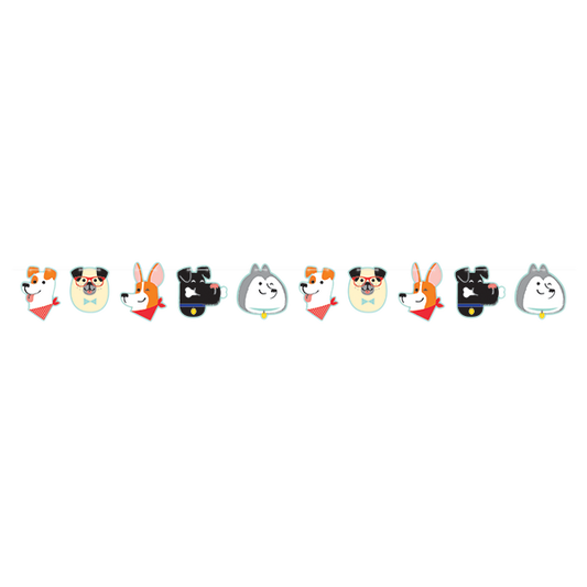 Dog Party Shaped String Banner 15cm x 1.9m