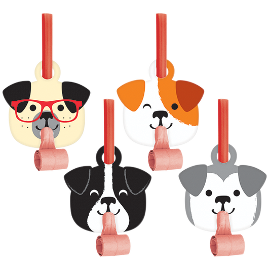 Dog Party Blowouts with Medallions