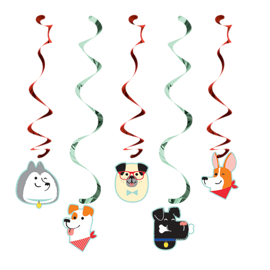 Dog Party Dizzy Danglers Hanging Swirls
