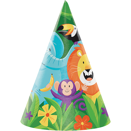 Jungle Safari Cone Shaped Party Hats