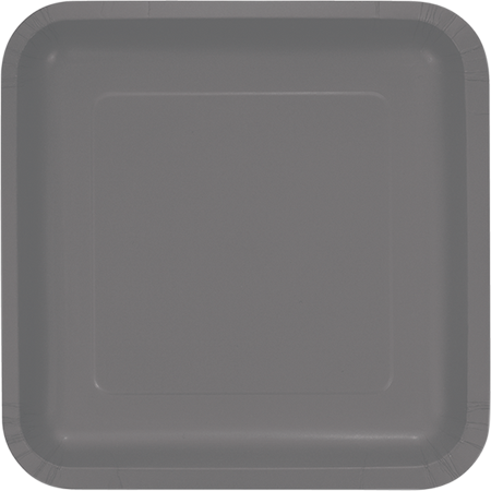 Glamour Gray Square Dinner Plates Paper 23cm