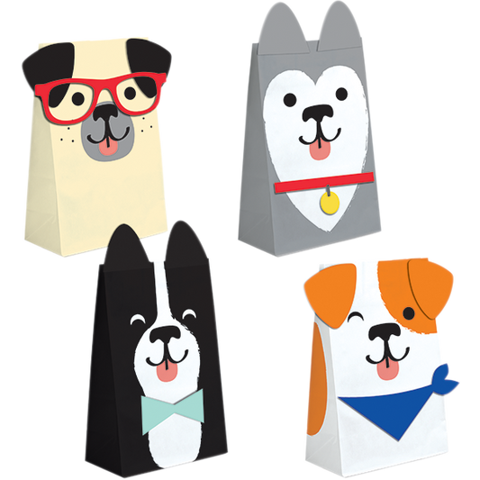 Dog Party Paper Treat Bags 20cm x 11cm