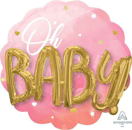 Multi-Balloon Pink Baby Girl Oh Baby