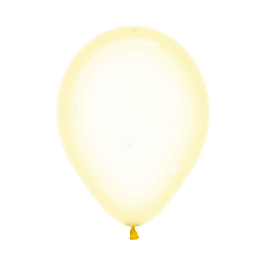 Sempertex 30cm Crystal Pastel Yellow Latex Balloons 321, 25PK