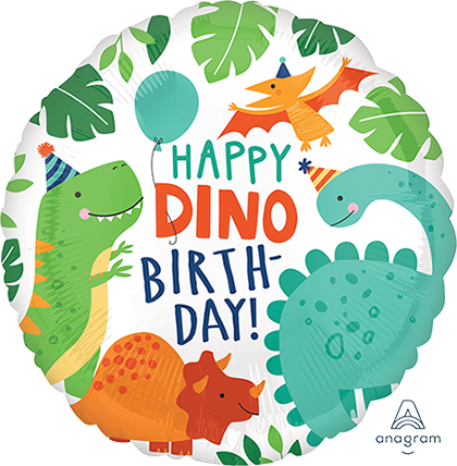 45cm Standard HX Happy Dino Birthday Dino-Mite Party
