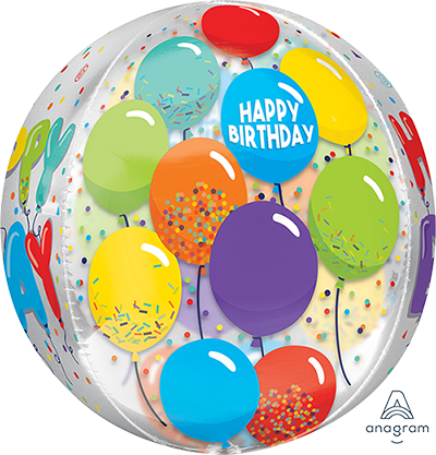 Orbz XL Happy Birthday Celebration Clear