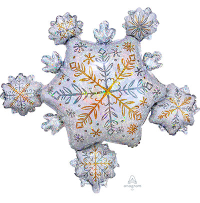SuperShape Holographic Shining Snowflakes Cluster