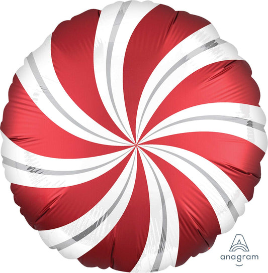 45cm Standard Satin XL Sangria Red Candy Cane Swirls