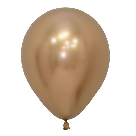 Sempertex 12cm Metallic Reflex Gold Latex Balloons 970, 50PK