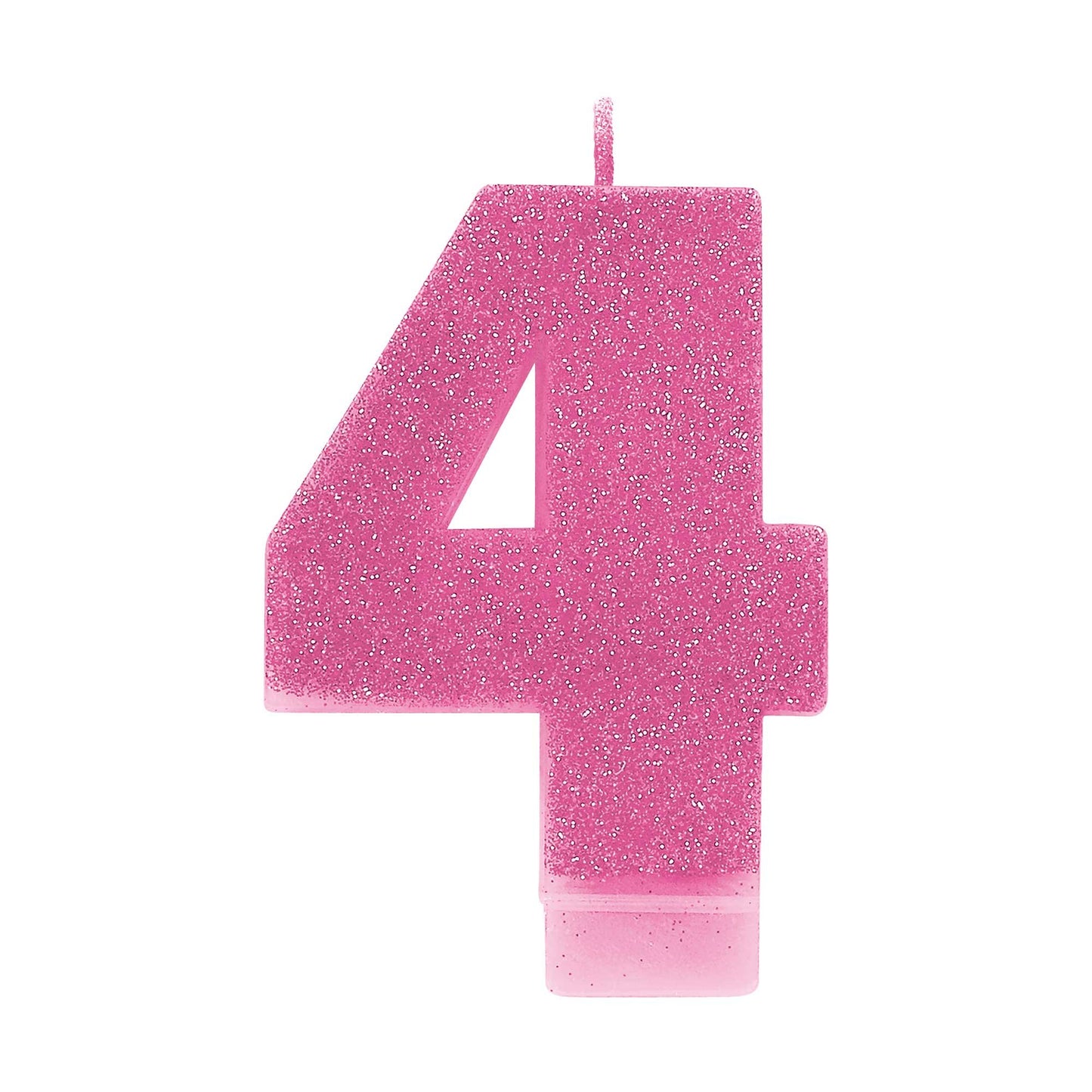 Candle Numeral Glitter Pink #4
