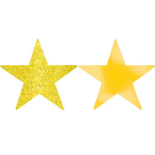 Solid Star Cutouts Foil & Glitter - Sunshine Yellow