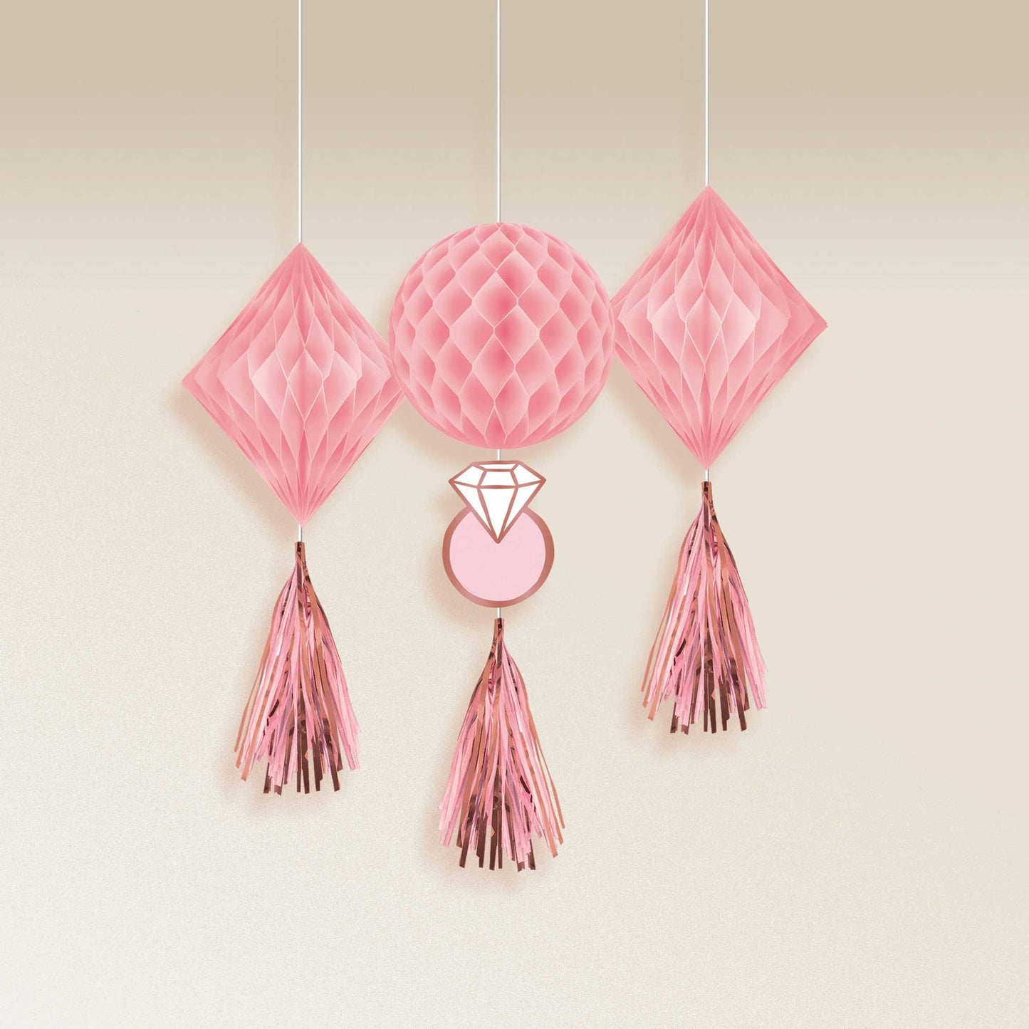 Blush Wedding Honeycomb Hanging Decorations