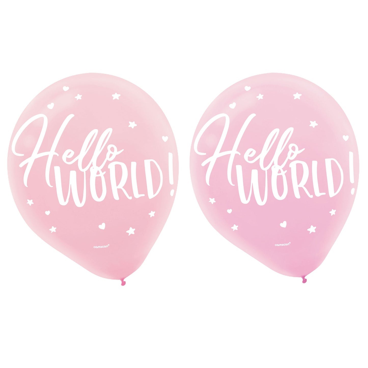 Oh Baby Girl 30cm Assorted Hello World Latex Balloons