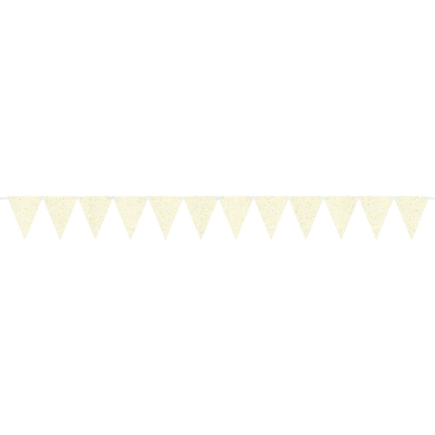 Large Paper Pennant Banner Glittered White Sparkle