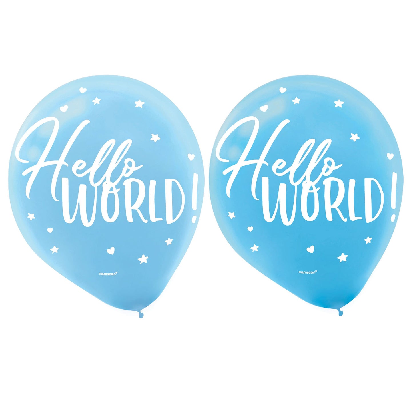 Oh Baby Boy 30cm Assorted Hello World Latex Balloons