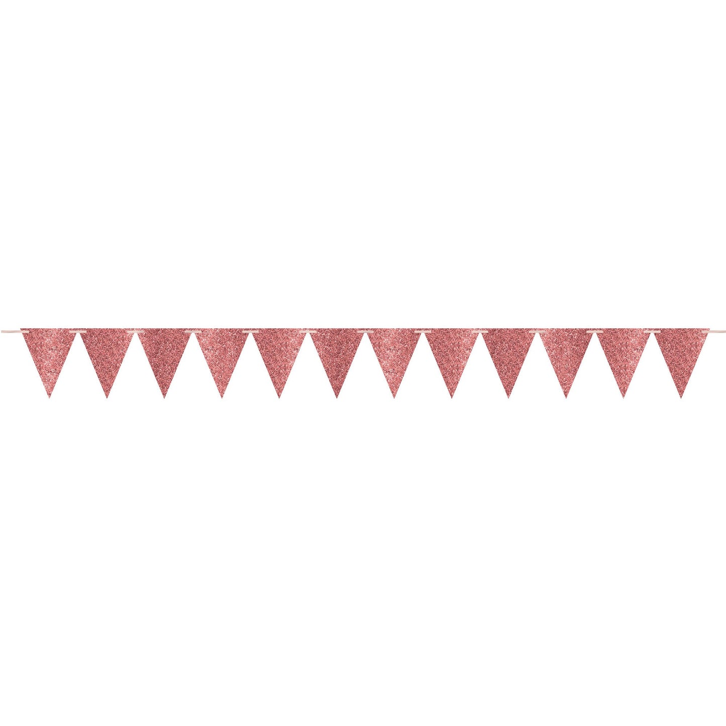 Large Paper Pennant Banner Glittered Rose Gold Sparkle