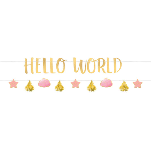 Oh Baby Girl Letter Banners Kit Hello World