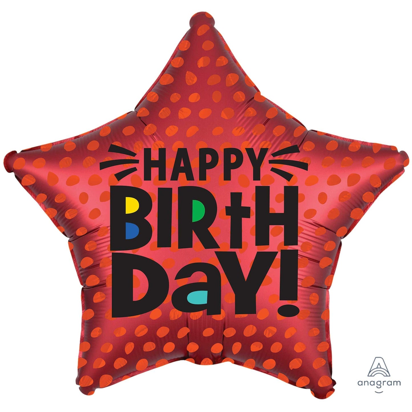 45cm Standard XL Satin Infused Star Happy Birthday