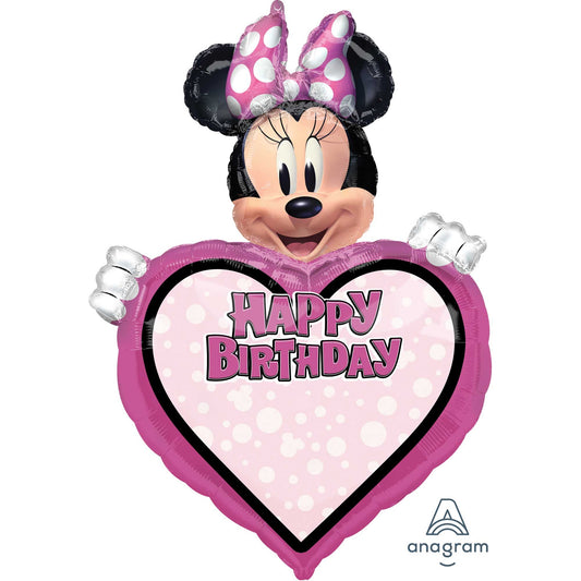 SuperShape Personalized XL Minnie Mouse Forever Happy Birthday