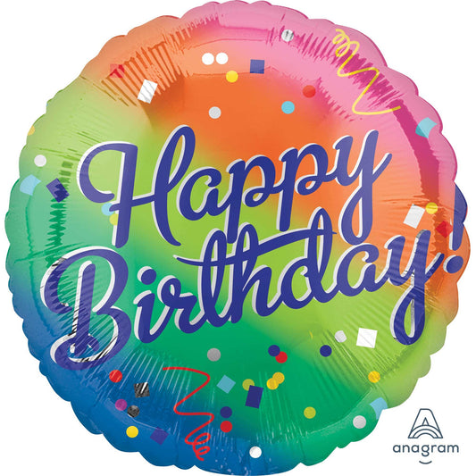 45cm Standard HX Happy Birthday Fancy Type Rainbow