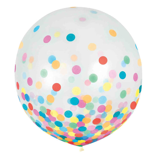 Latex Balloons 60cm & Confetti Multi-Coloured