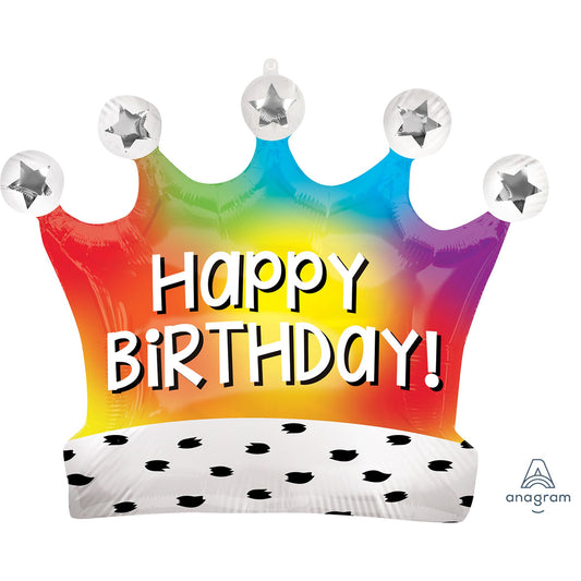 SuperShape Happy Birthday Satin Rainbow Crown