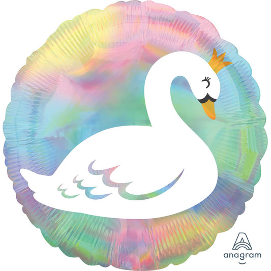 45cm Standard Holographic Iridescent Pastel Swan